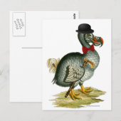 Dodo Wears Bowler Bow Krawatte Vintag Postkarte (Vorne/Hinten)