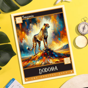Dodoma, Tansania Vintage-Gemälde Postkarte