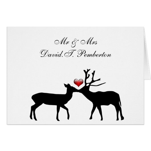 Doe and Buck Wedding Platzkarten (Vorderseite (Horizontal))