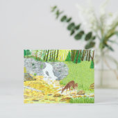 Doe and Deer Postkarte (Stehend Vorderseite)