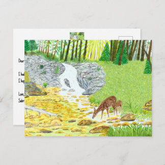 Doe and Deer Postkarte