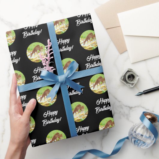 Doe and Fawn Black Geschenkpapier (Schenken)
