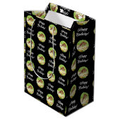 Doe and Fawn Black Mittlere Geschenktüte (Rückseite Schrägansicht)