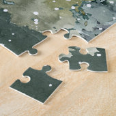 Doe and Fawn Deer Forest Full Moon Snowfall Puzzle (Seite)