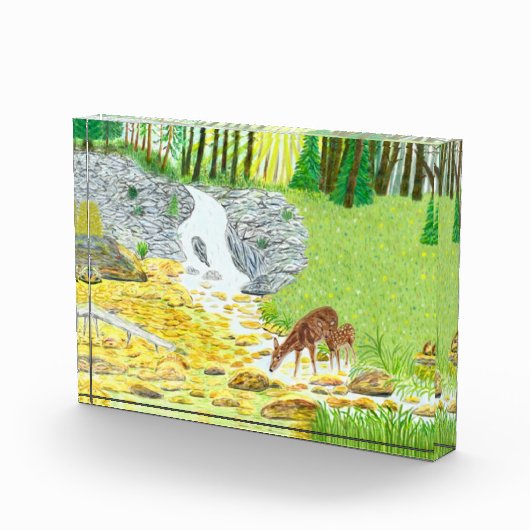 Doe and Fawn Deer Fotoblock (Rechts)