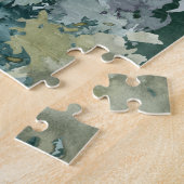 Doe and Fawn Deer in Forest Full Moon Wasserfarbe Puzzle (Seite)