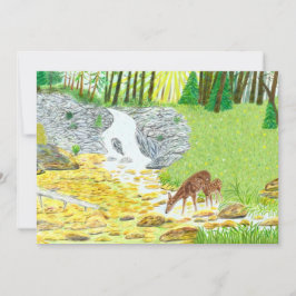 Doe and Fawn Flat Card Karte