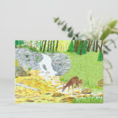 Doe and Fawn Flat Card Karte (Stehend Vorderseite)