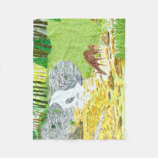 Doe and Fawn Fleecedecke (Vorderseite)