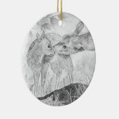 Doe and Fawn Keramik Ornament (Rechts)