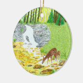 Doe and Fawn Keramik Ornament (Links)