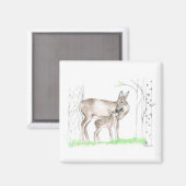 Doe and Fawn Magnet (Vorderseite/Rückseite)