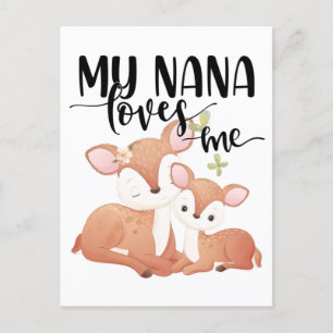 Doe and Fawn My Nana Lieben Postkarte