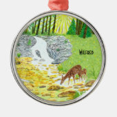 Doe and Fawn Ornament Aus Metall (Vorne)