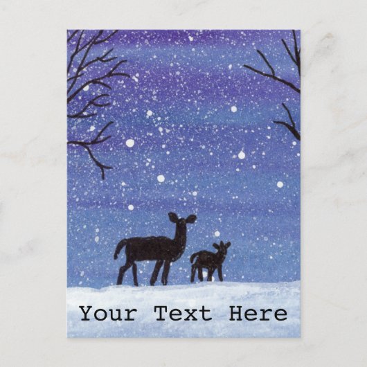 Doe and Fawn Postkarte (Vorderseite)
