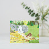 Doe and Fawn Postkarte (Stehend Vorderseite)