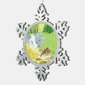 Doe and Fawn Schneeflocken Zinn-Ornament (Rechts)