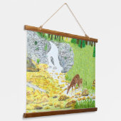 Doe and Fawn Wandteppich Mit Holzrahmen (Gewinkelt)