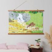 Doe and Fawn Wandteppich Mit Holzrahmen (Schlafzimmer)