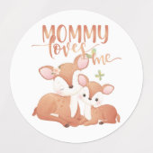 Doe Deer and Fawn Mommy Lieben Etiketten (Design 2)