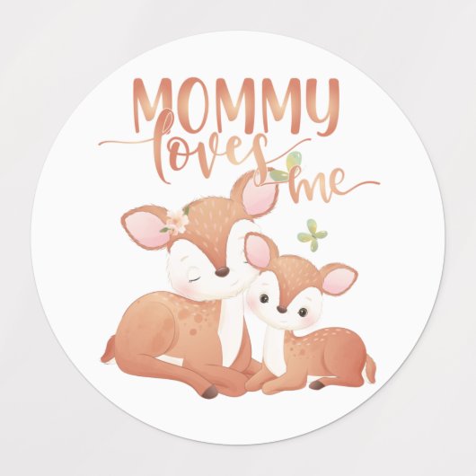 Doe Deer and Fawn Mommy Lieben Etiketten (Design 1)