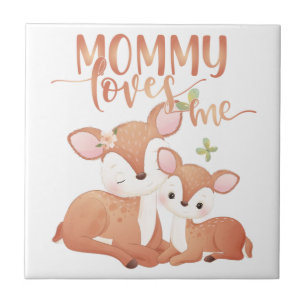 Doe Deer and Fawn Mommy Lieben Fliese