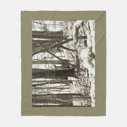Doe Deer in the Snow Fleecedecke (Vorderseite)