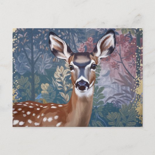 Doe Deer Painting Postcard Postkarte (Vorderseite)