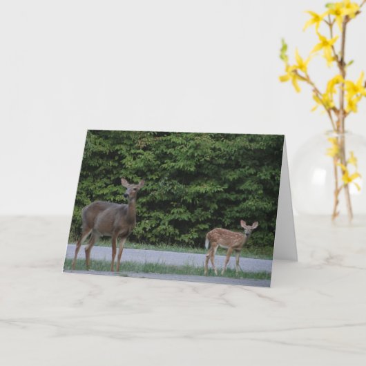 Doe & Fawn Karte (Gelbe Blume)