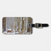 Doe in the snow, Deer in Lake Arrowhead Gepäckanhänger (Vorderseite horizontal)