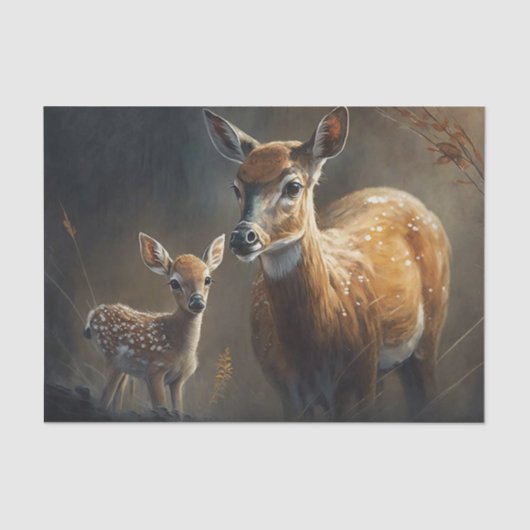 Doe und Fawn Seidenpapier (Vorderseite)
