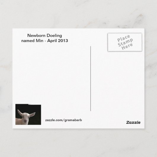 Doeling für Neugeborene Postkarte (Rückseite)