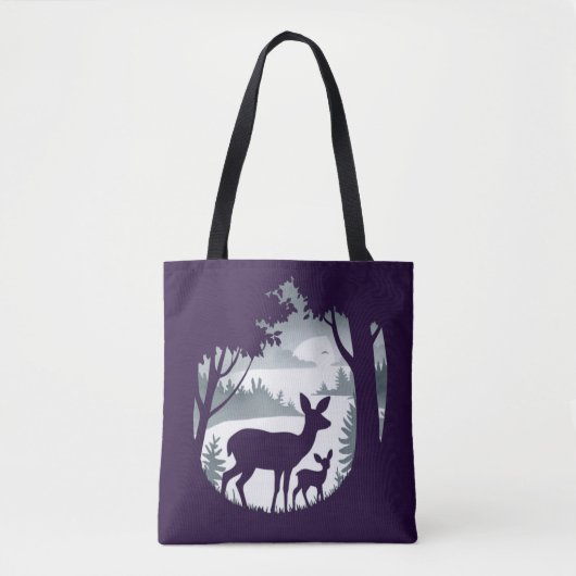 Doer Deer and Fawn Shopping Errand Tote Bag Tasche (Vorderseite)