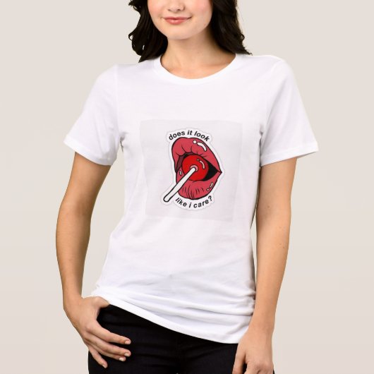 Does It Look Like I Care Shirt | Freche Lollipop (Vorderseite)