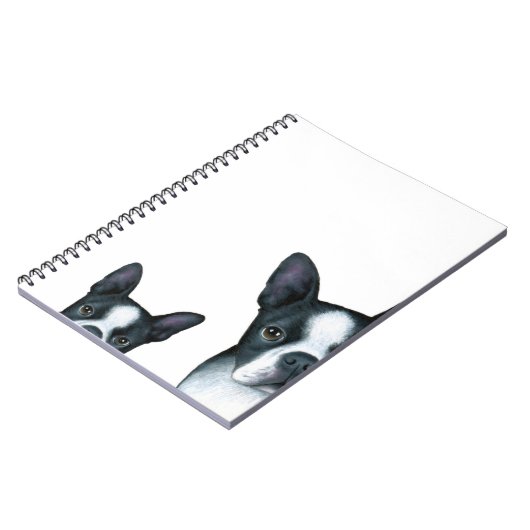 dog 128 Boston Terrier Notizblock (Linke Seite)