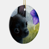 Dog 94 Black Chihuahua Keramik Ornament (Rechts)