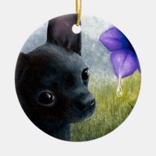 Dog 94 Black Chihuahua Keramik Ornament