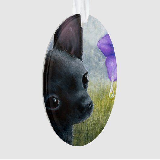 Dog 94 Black Chihuahua Ornament (Vorderseite)