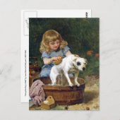 Dog a Bath - Vintager Hund Postkarte (Vorne/Hinten)