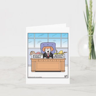 Dog Accounting Inbox und Outbox-Spielzeug Karte