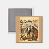 Dog Act 1899 - Vintages Circus Act Poster Magnet (Vorderseite/Rückseite)