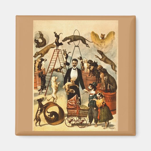 Dog Act 1899 - Vintages Circus Act Poster Magnet (Vorne)