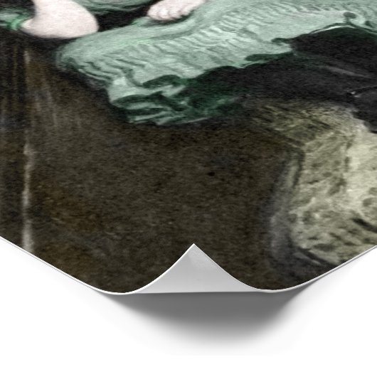 Dog Adoring Girl Poster (Ecke)