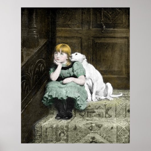 Dog Adoring Girl Poster (Vorne)