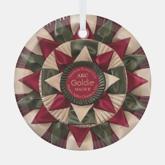 Dog Agility Custom MACH Ribbon Weihnachten Ornament Aus Glas (Vorderseite)