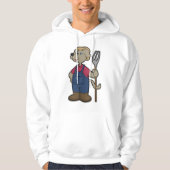 Dog als Bauer mit Rake & Hat Hoodie (Vorderseite)