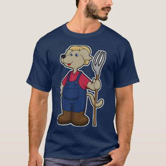 Dog als Bauer mit Rake Hat T-Shirt