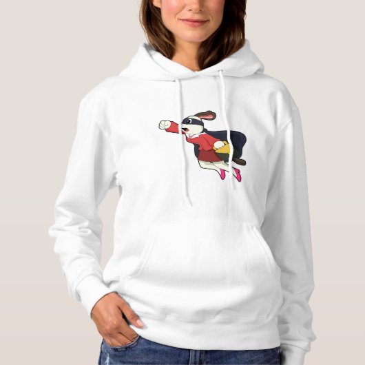 Dog als Generalsekretär Superhero Hoodie (Vorderseite)