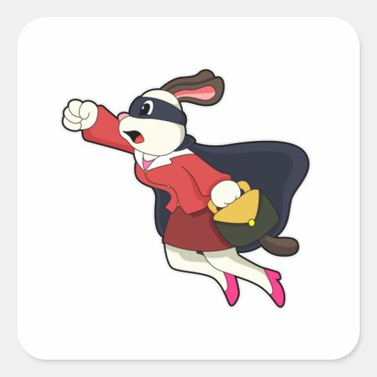 Dog als Generalsekretär Superhero Quadratischer Aufkleber (Vorderseite)