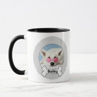 Dog and Bone Custom Name and Photo Tasse